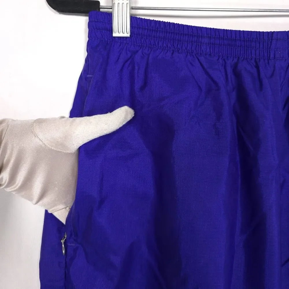 NIKE VINTAGE Track Pants LARGE S20509 BUS Ankle Zip Elastic Hem‎ Blue Nylon 90’s